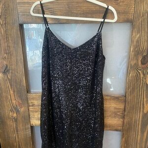 Elegant Black Sequin Dress